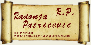 Radonja Patričević vizit kartica
